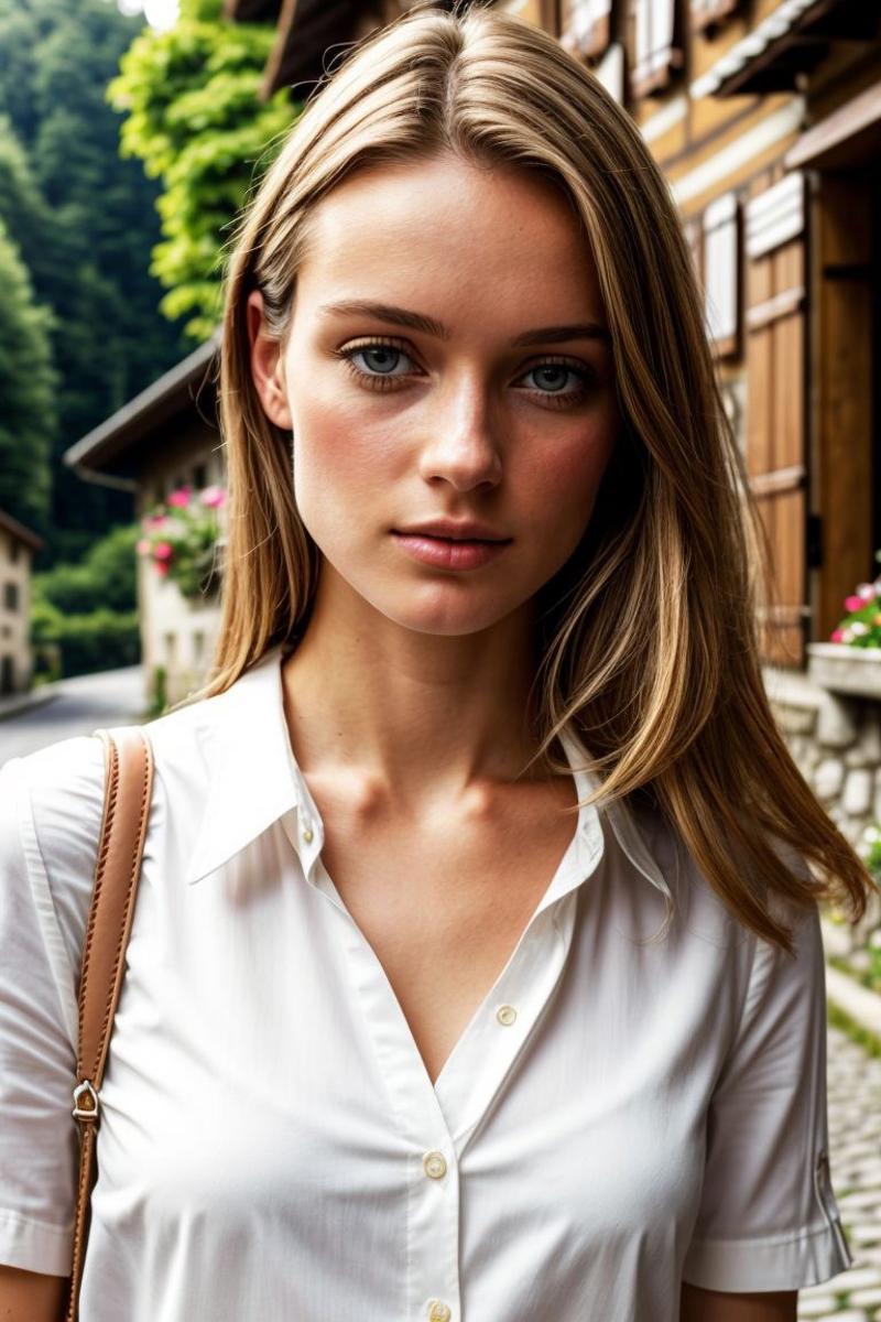 00099-4206655455-European woman, closeup, sandals, (shirt), pants, (swiss village streetview), ZM_kara, wide shoulders, perfect face, (contact ir.jpg